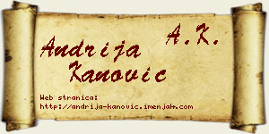 Andrija Kanović vizit kartica